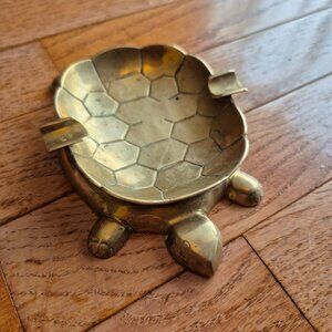 Brass Turtle Trinket Dish Small Catchall Boho Animal Decor